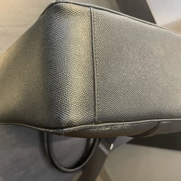 Coach Metropolitan Perry Briefcase Black Crossgrain Leather Laptop Bag Unisex - Picture 7 of 12